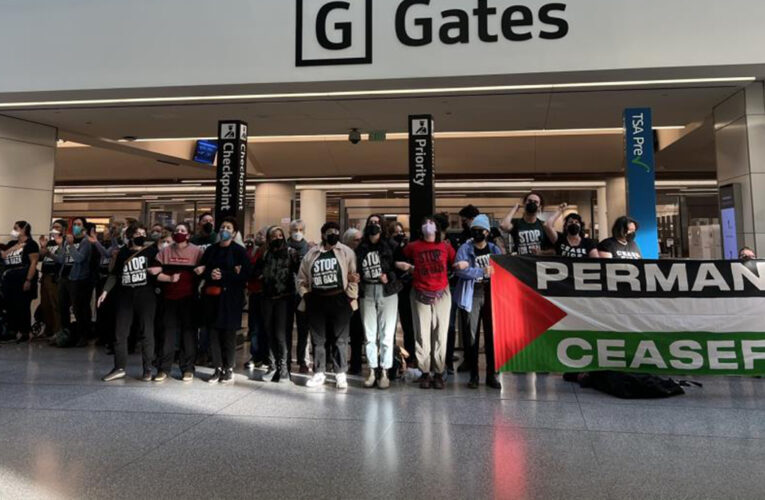 ABD’deki San Francisco Uluslararası Havalimanı’nda Gazze protestosu