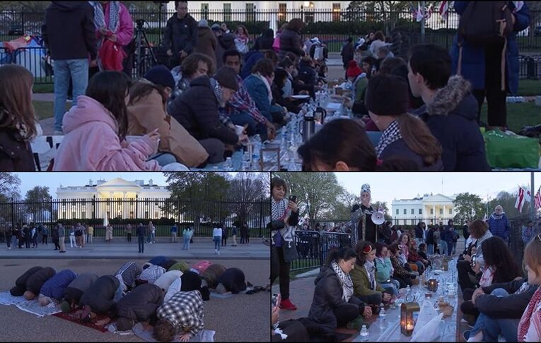 Amerikalı Müslümanlardan Beyaz Saray önünde “Gazze ile dayanışma” iftarı